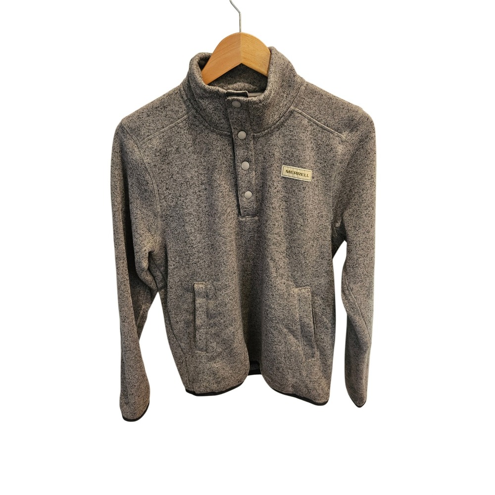 Merrell Select Regulate Men's Small Gray Fleece Snap Pullover Sweaterer Outdoors
